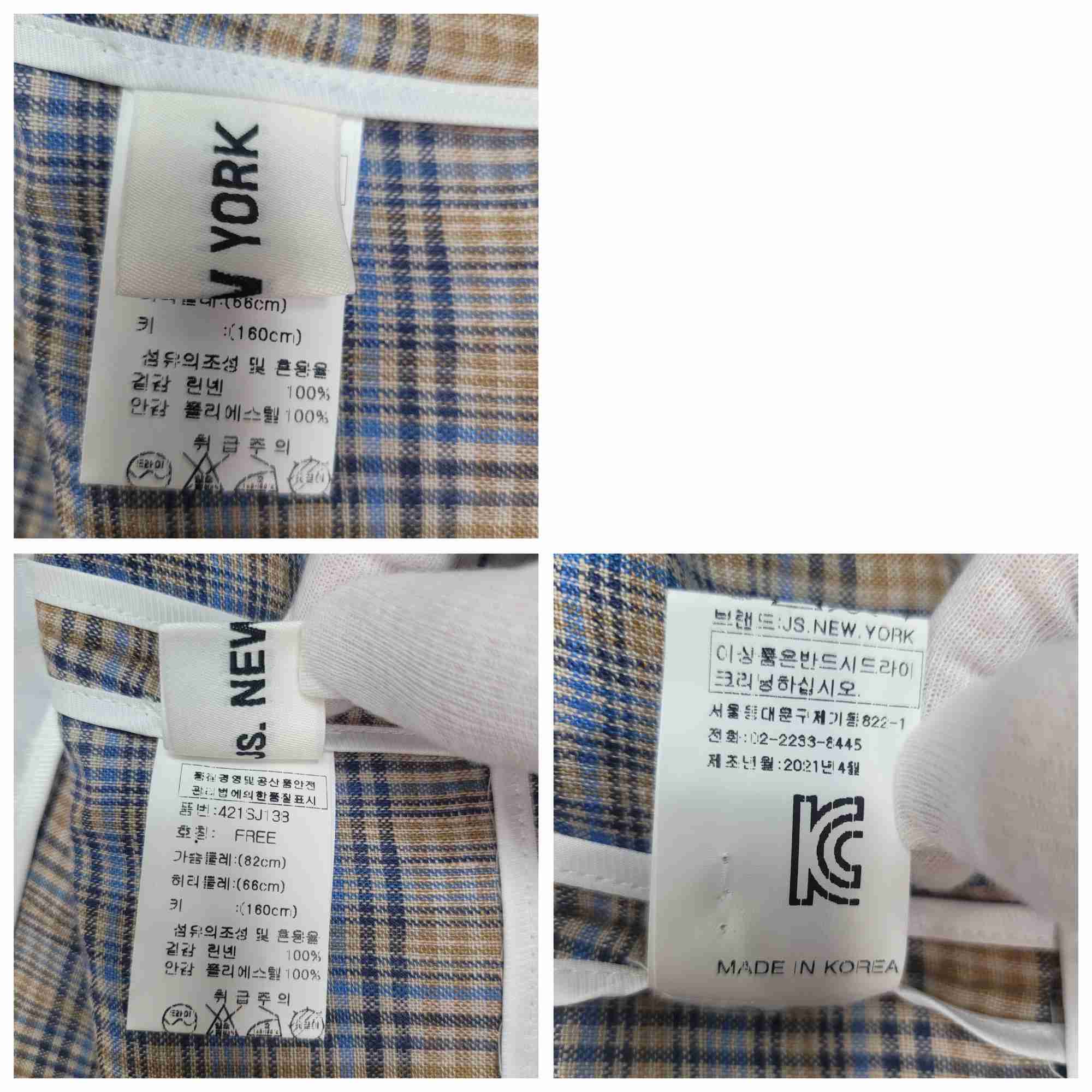JS.NEW YORK JS뉴욕  린넨 체크 크롭 자켓 프리사이즈 | 데얼스 아웃도어 전문 플랫폼