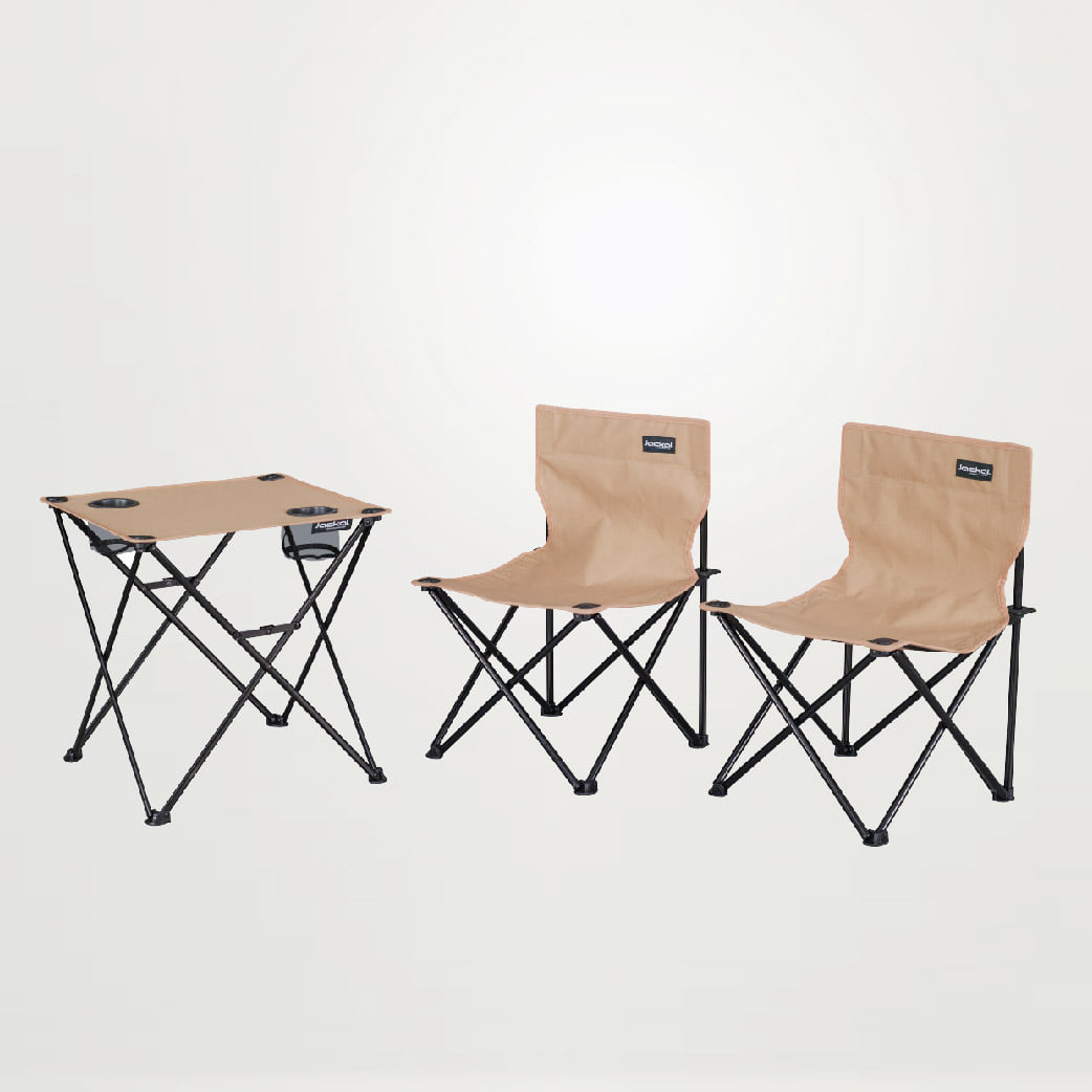 쟈칼 나드리 세트 (의자 2개, 테이블 1개) (탄, 블랙) | 데얼스 아웃도어 전문 플랫폼