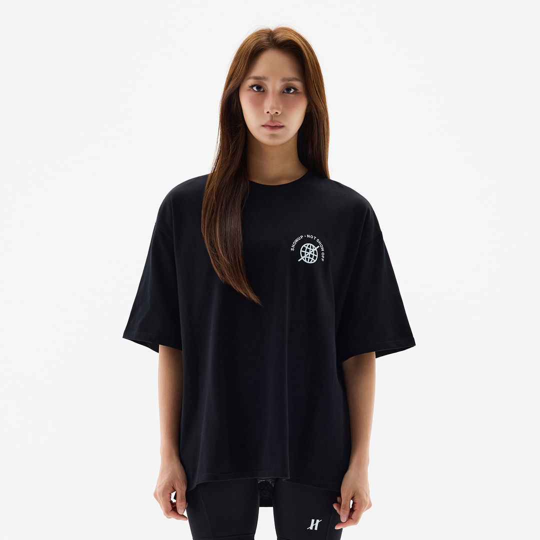 오버셔 라이프 지구본 반팔티 블랙 | 데얼스 아웃도어 전문 플랫폼