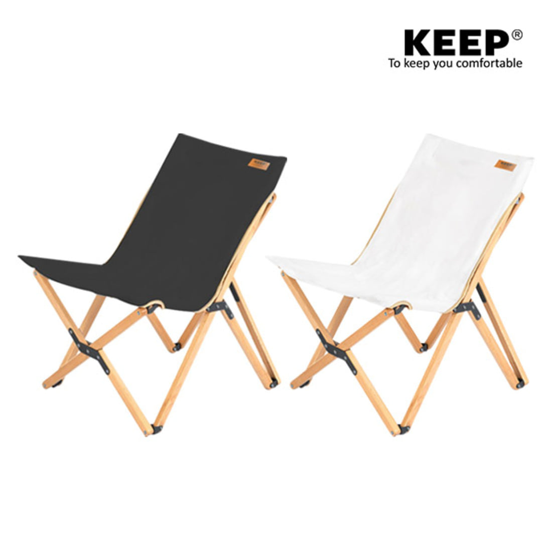 KEEP 감성캠핑 접이식의자 릴렉스 폴딩 비치의자 차박 캔버스 우드 원목 체어 | 데얼스 아웃도어 전문 플랫폼