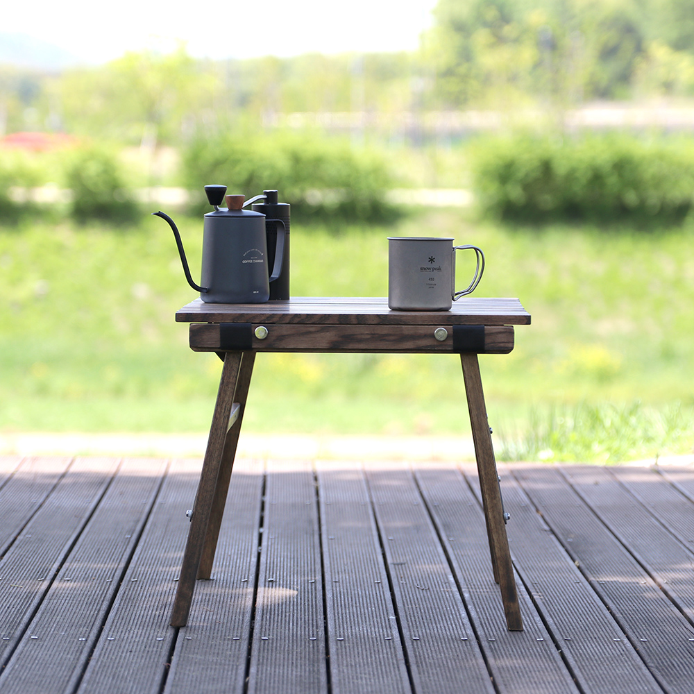 [캠핑덕] 프리미엄 애쉬 우드 롤테이블 캠핑 테이블 소형 | 데얼스 아웃도어 전문 플랫폼