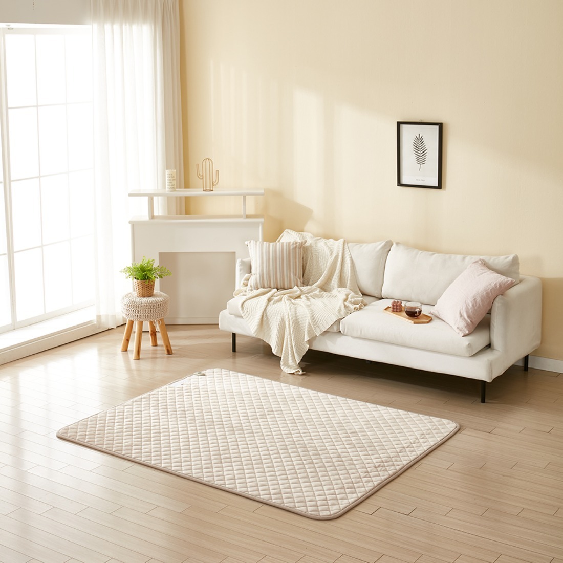 [캠핑덕] EMF 탄소 전기매트 전기장판 극세사 베이지 중형 싱글 100x180 | 데얼스 아웃도어 전문 플랫폼