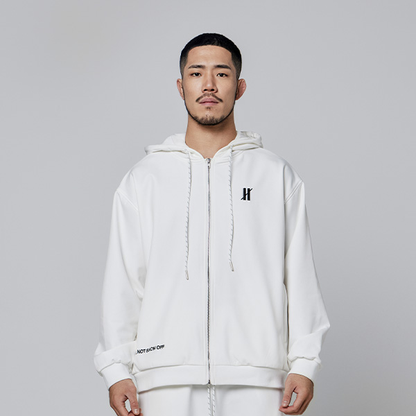 오버셔 기능성 기모 웜업 오버핏 후드집업 화이트 (남녀공용) | 데얼스 아웃도어 전문 플랫폼