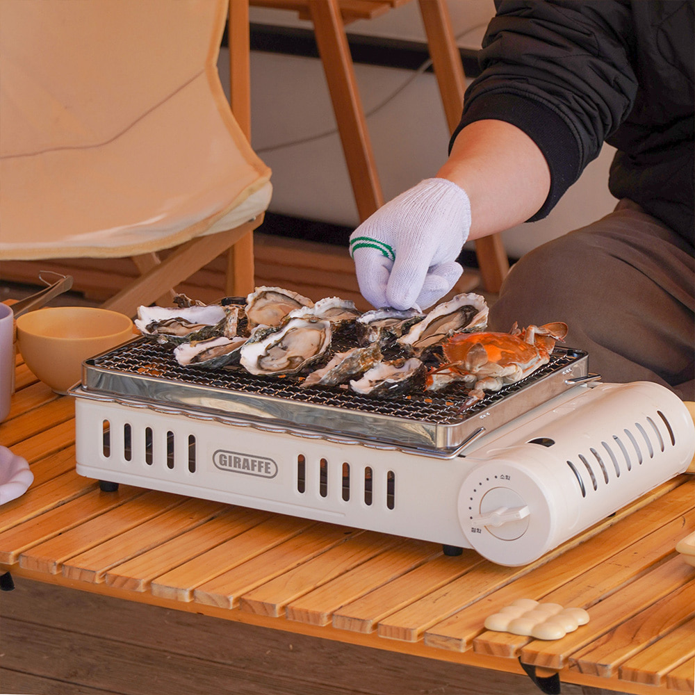 [캠핑덕] 지라프 구이바다 시그니처 L 세라믹 아이보리에디션 L 3-5인용 바베큐그릴 전골팬 | 데얼스 아웃도어 전문 플랫폼