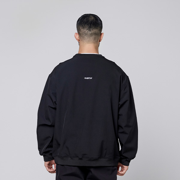 오버셔 기능성 기모 웜업 오버핏 맨투맨 블랙 (남녀공용) | 데얼스 아웃도어 전문 플랫폼