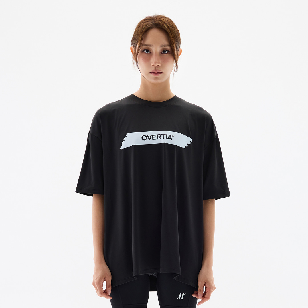 오버셔 스포츠 기능성 화이트 하이라이트 공용 반팔티 블랙 | 데얼스 아웃도어 전문 플랫폼