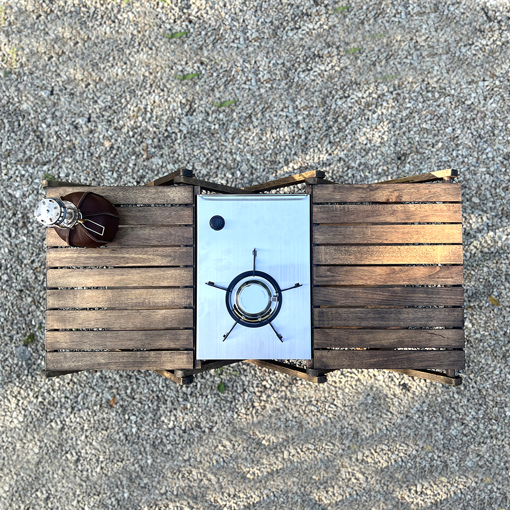 [캠핑덕] 접이식 우드 원버너 멀티 테이블 | 데얼스 아웃도어 전문 플랫폼