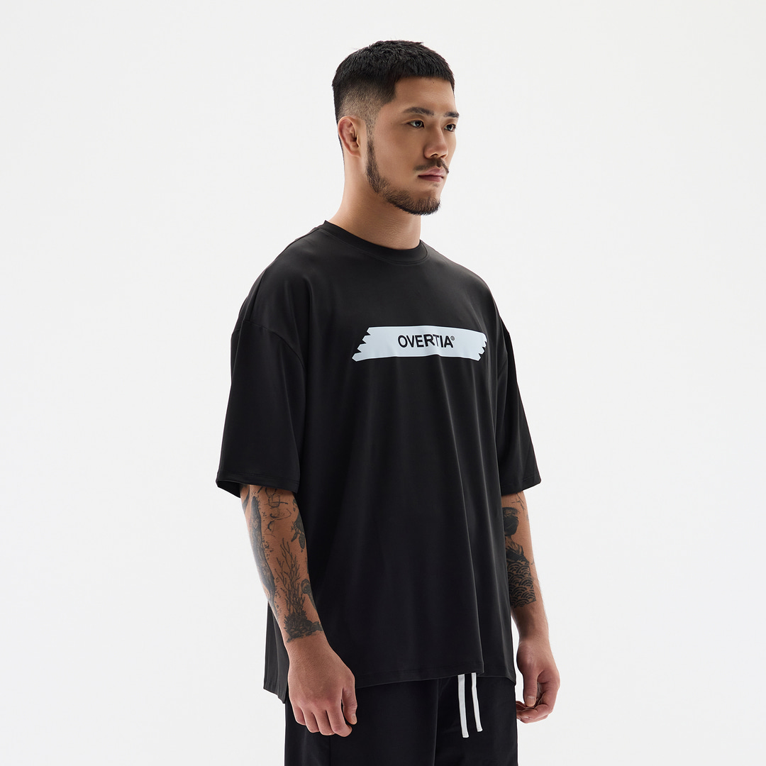 오버셔 스포츠 기능성 화이트 하이라이트 공용 반팔티 블랙 | 데얼스 아웃도어 전문 플랫폼