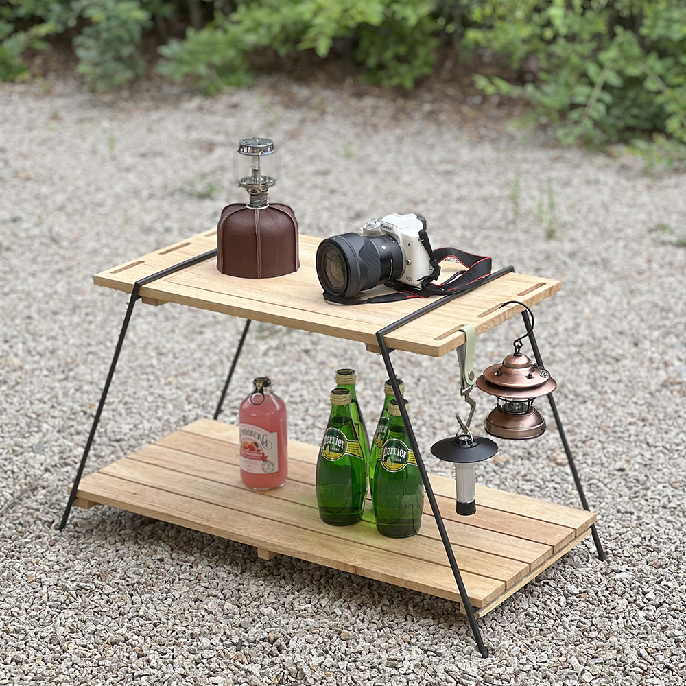 [캠핑덕] 아이언 우드 원버너 테이블 | 데얼스 아웃도어 전문 플랫폼