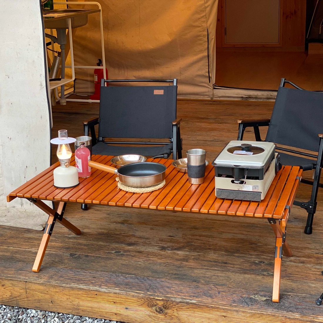 [캠핑덕] 우드롤테이블 대형-브라운 | 데얼스 아웃도어 전문 플랫폼