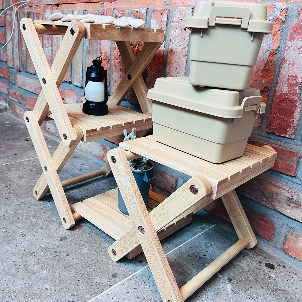 [캠핑덕] 우드쉘프 접이식 미니선반 2단 3단 | 데얼스 아웃도어 전문 플랫폼