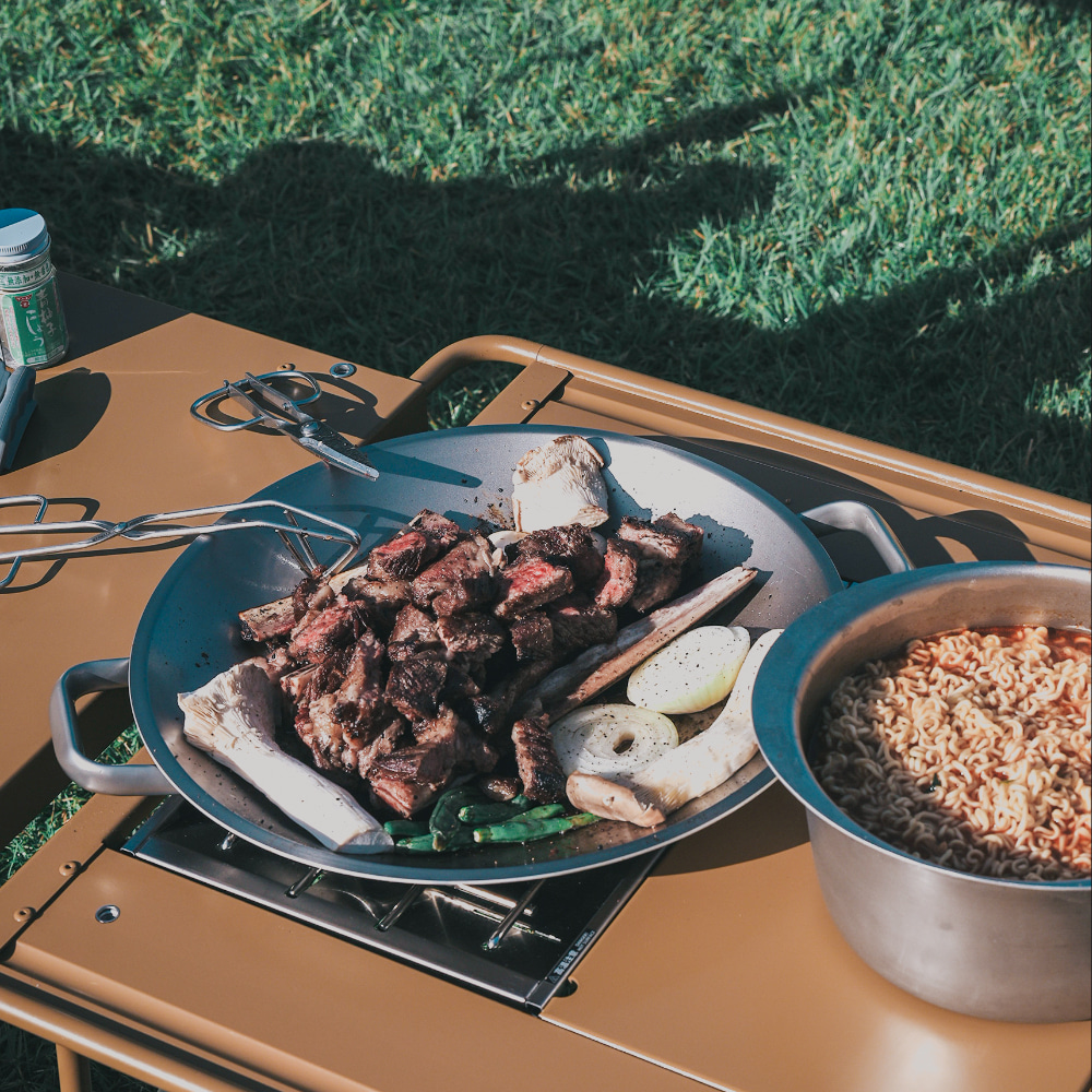 클래딘 리얼 티타늄 그리들 세트 5종 - 캠핑용 그리들 접시 도마 전용 가방 | 데얼스 아웃도어 전문 플랫폼