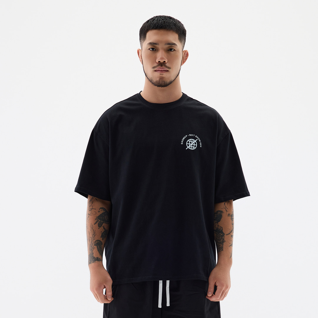 오버셔 라이프 지구본 반팔티 블랙 | 데얼스 아웃도어 전문 플랫폼