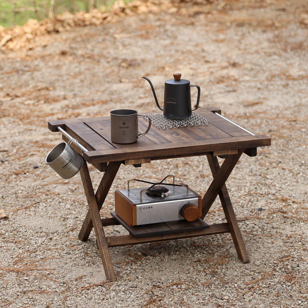 [캠핑덕] 원액션 우드 원버너 플레이트 캠핑 테이블 플랫버너 헤리티지 소형 | 데얼스 아웃도어 전문 플랫폼