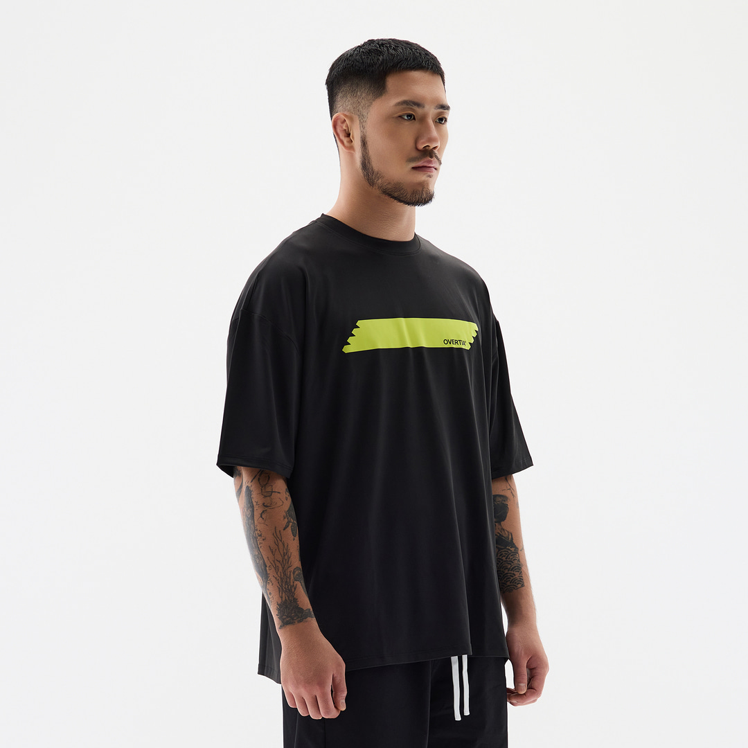 오버셔 스포츠 기능성 라임 하이라이트 공용 반팔티 | 데얼스 아웃도어 전문 플랫폼