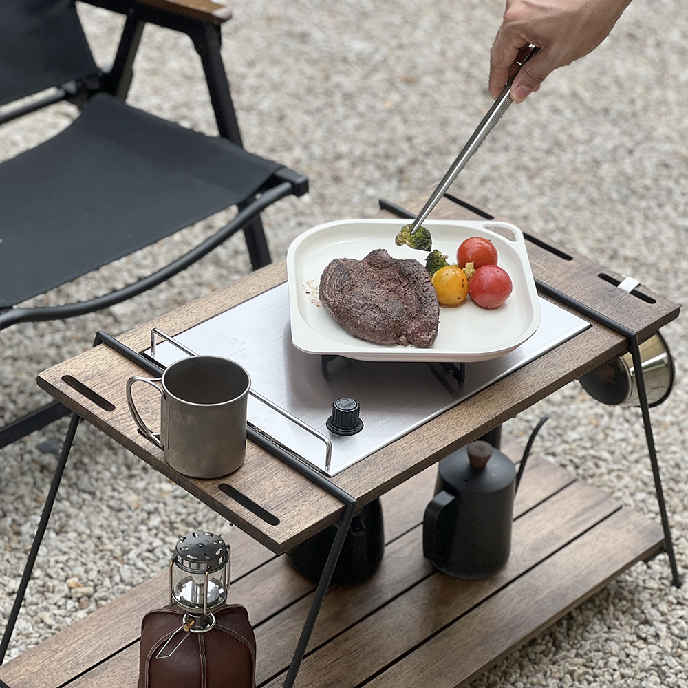 [캠핑덕] 아이언 우드 원버너 테이블 | 데얼스 아웃도어 전문 플랫폼