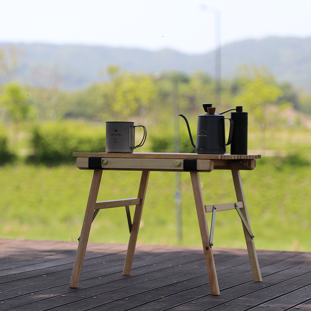 [캠핑덕] 프리미엄 애쉬 우드 롤테이블 캠핑 테이블 소형 | 데얼스 아웃도어 전문 플랫폼