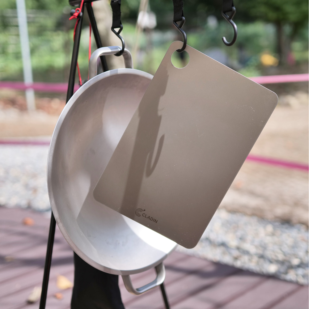클래딘 리얼 티타늄 그리들 세트 5종 - 캠핑용 그리들 접시 도마 전용 가방 | 데얼스 아웃도어 전문 플랫폼