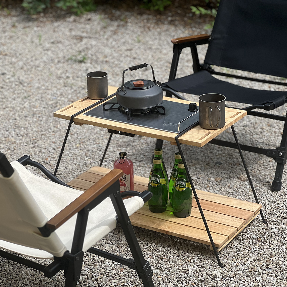 [캠핑덕] 아이언 우드 원버너 테이블 | 데얼스 아웃도어 전문 플랫폼