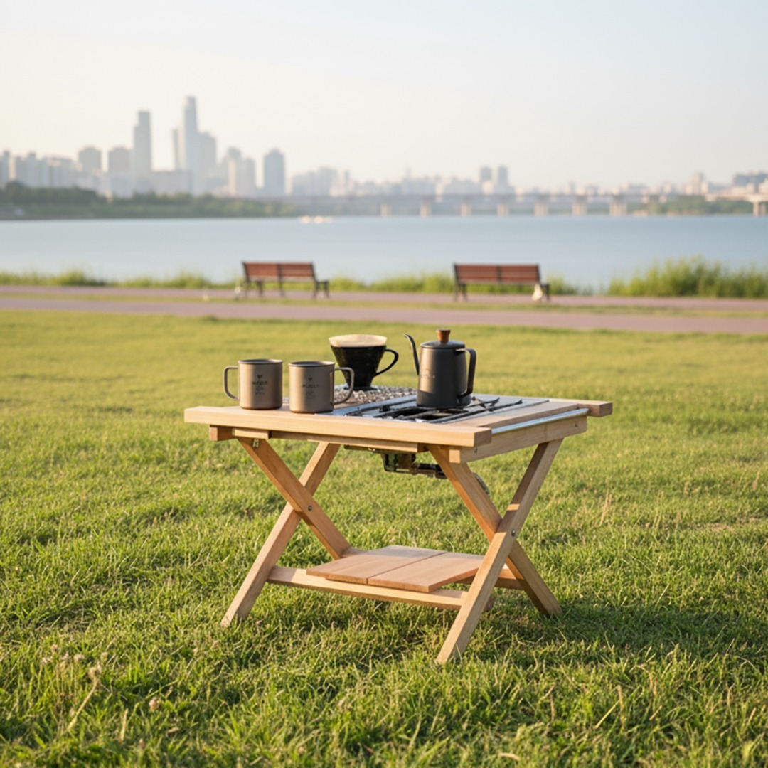 [캠핑덕] 원액션 우드 원버너 플레이트 캠핑 테이블 플랫버너 헤리티지 소형 | 데얼스 아웃도어 전문 플랫폼