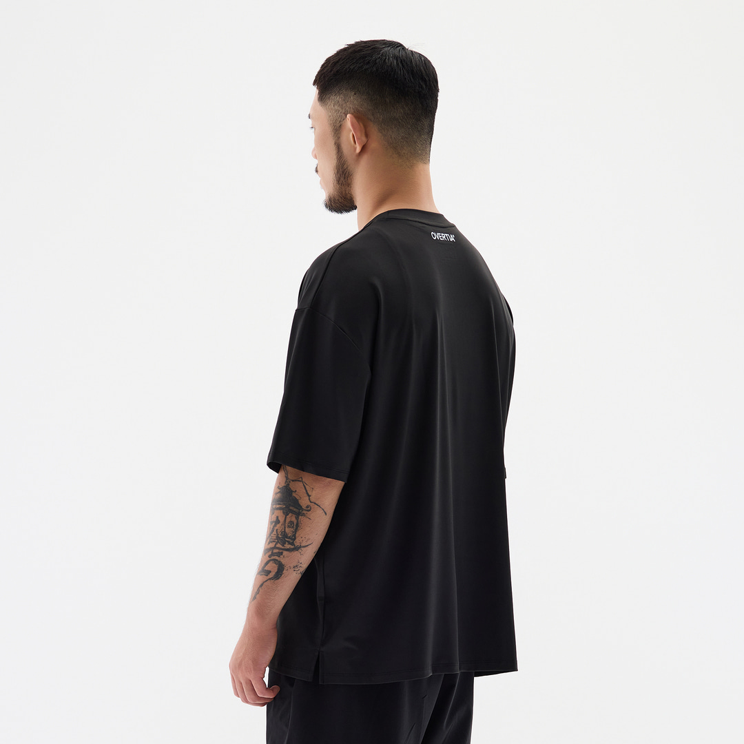 오버셔 스포츠 기능성 화이트 하이라이트 공용 반팔티 블랙 | 데얼스 아웃도어 전문 플랫폼