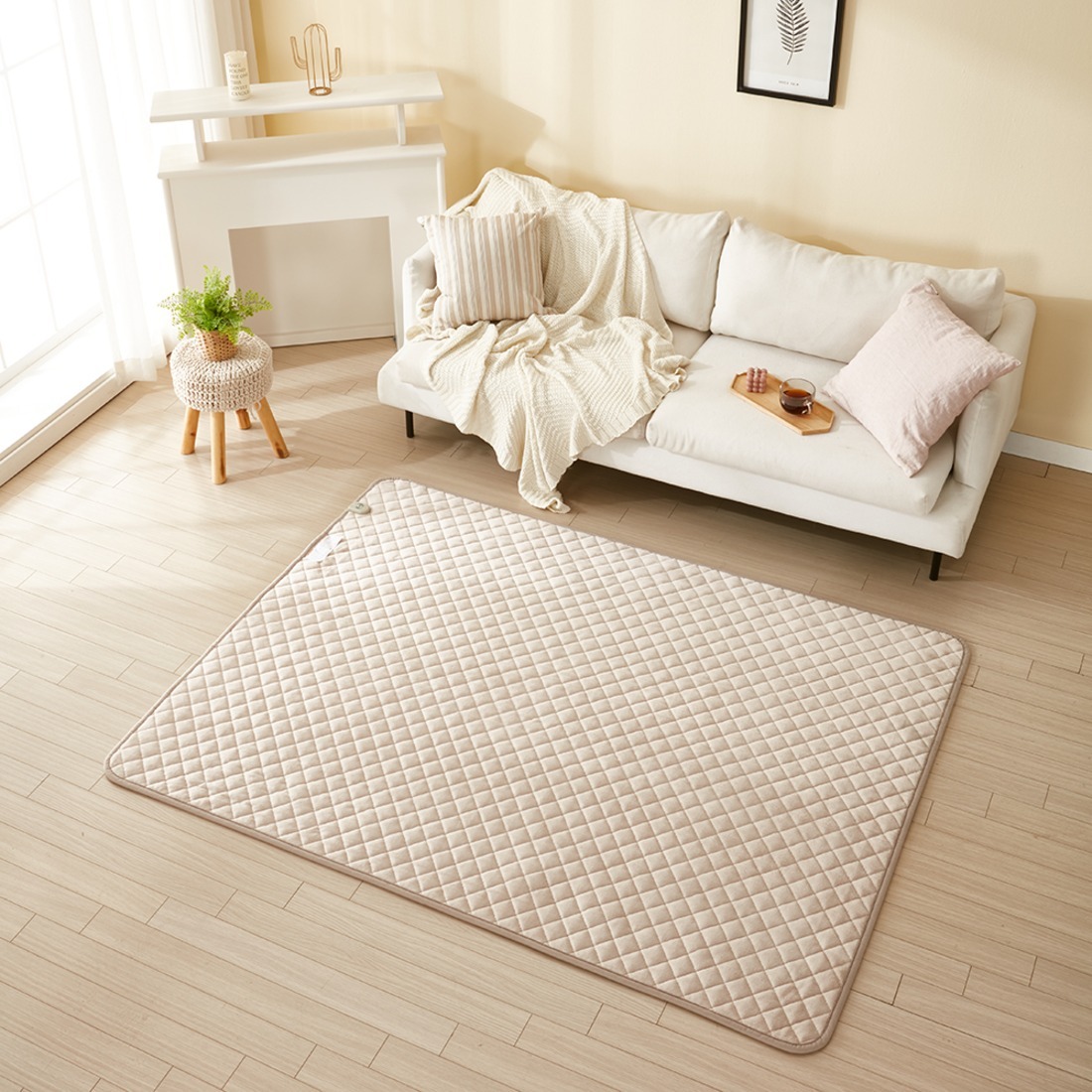 [캠핑덕] EMF 탄소 전기매트 전기장판 극세사 베이지 퀸 150x200 | 데얼스 아웃도어 전문 플랫폼