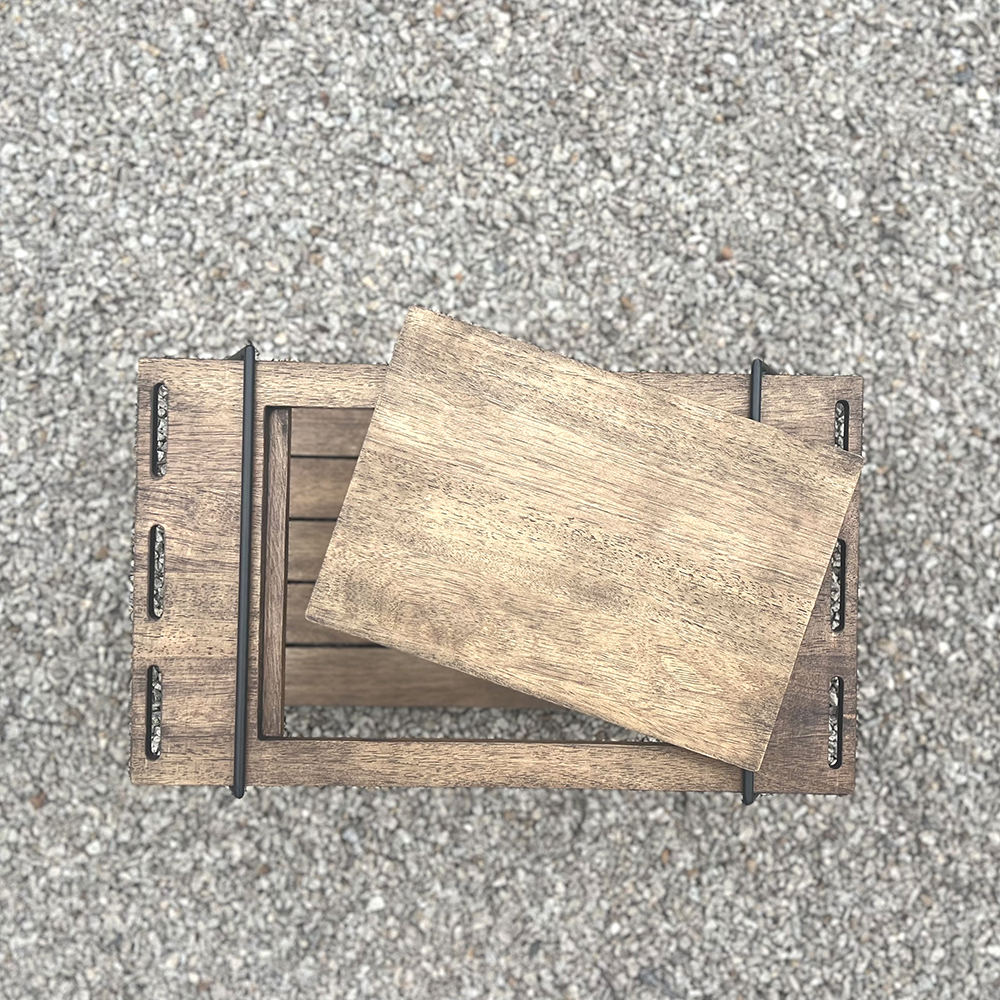 [캠핑덕] 아이언 우드 원버너 테이블 | 데얼스 아웃도어 전문 플랫폼