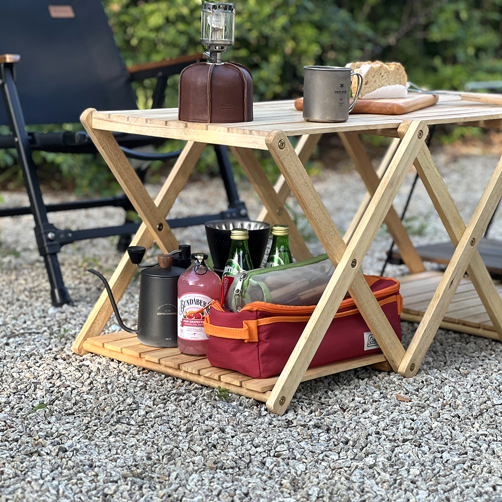 [캠핑덕] 접이식 우드 원버너 멀티 테이블 | 데얼스 아웃도어 전문 플랫폼