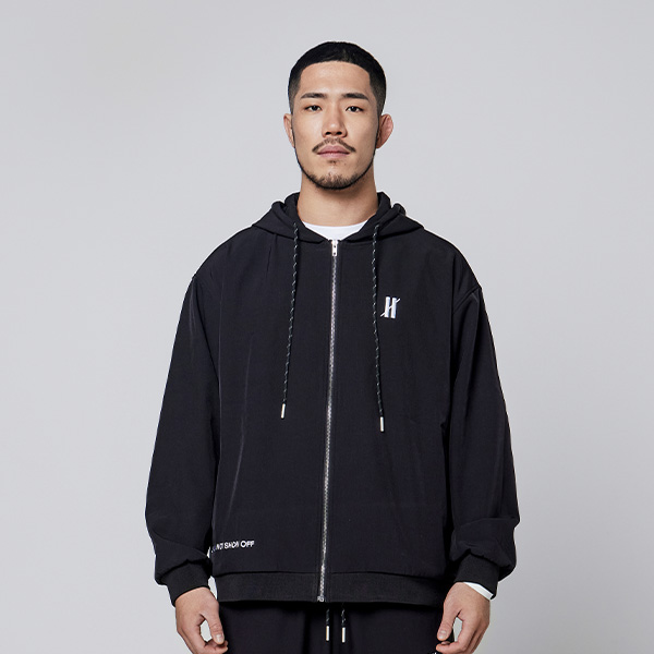 오버셔 기능성 기모 웜업 오버핏 후드집업 블랙 (남녀공용) | 데얼스 아웃도어 전문 플랫폼