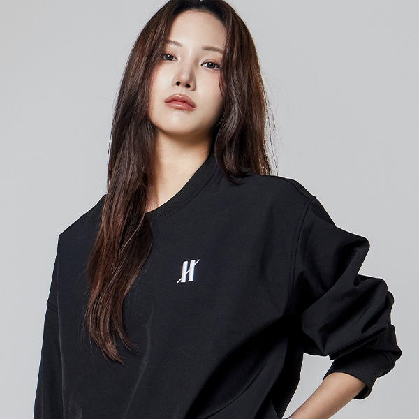 오버셔 기능성 기모 웜업 오버핏 맨투맨 블랙 (남녀공용) | 데얼스 아웃도어 전문 플랫폼