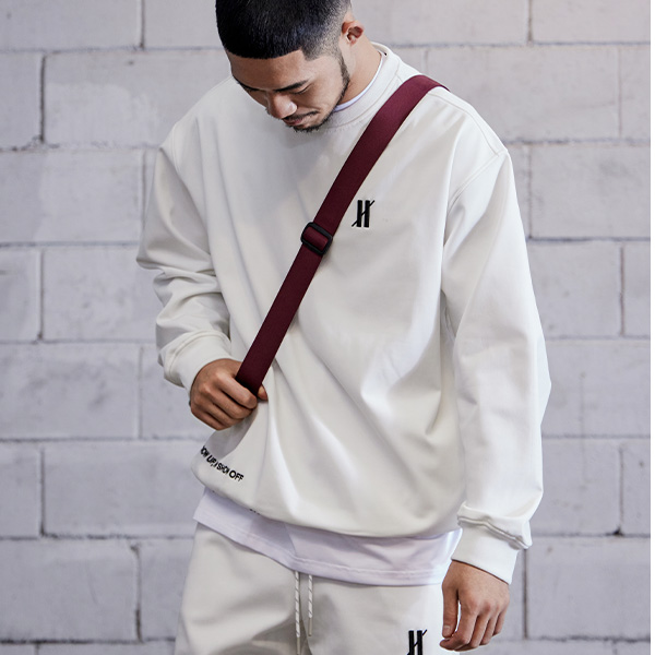 오버셔 기능성 기모 웜업 오버핏 맨투맨 화이트 (남녀공용) | 데얼스 아웃도어 전문 플랫폼