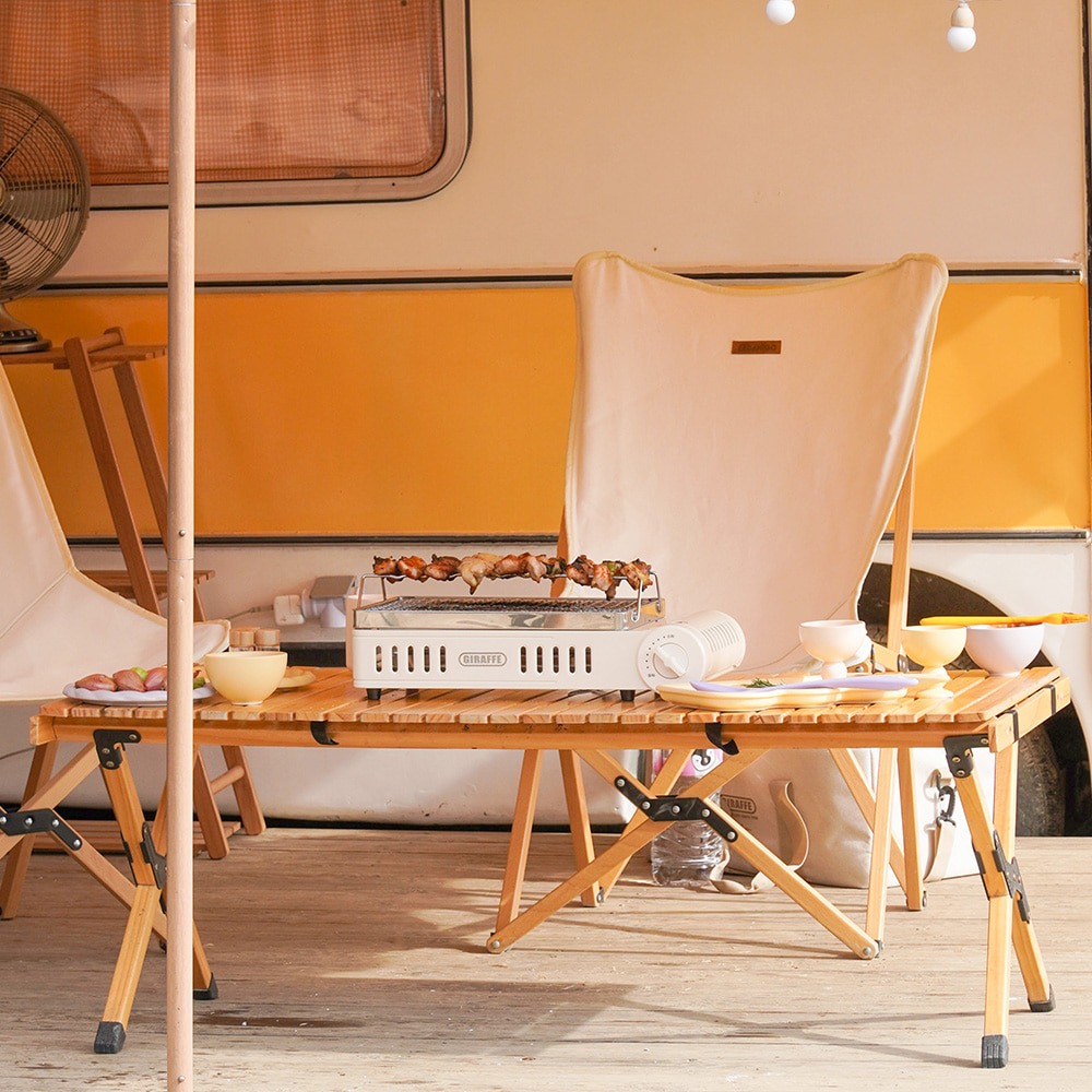 [캠핑덕] 지라프 구이바다 시그니처 L 세라믹 아이보리에디션 L 3-5인용 바베큐그릴 전골팬 | 데얼스 아웃도어 전문 플랫폼