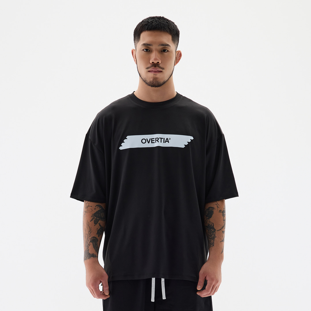 오버셔 스포츠 기능성 화이트 하이라이트 공용 반팔티 블랙 | 데얼스 아웃도어 전문 플랫폼