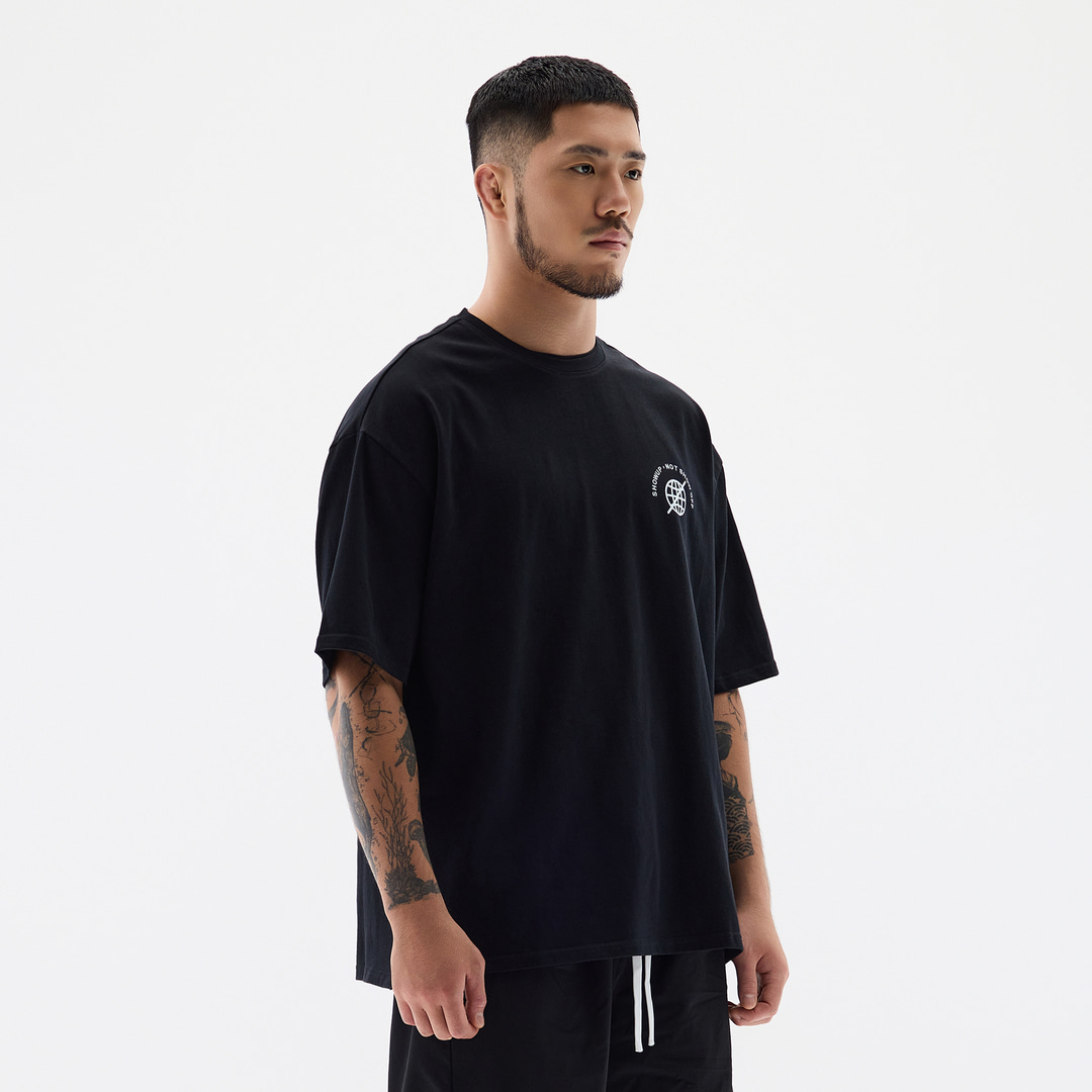 오버셔 라이프 지구본 반팔티 블랙 | 데얼스 아웃도어 전문 플랫폼