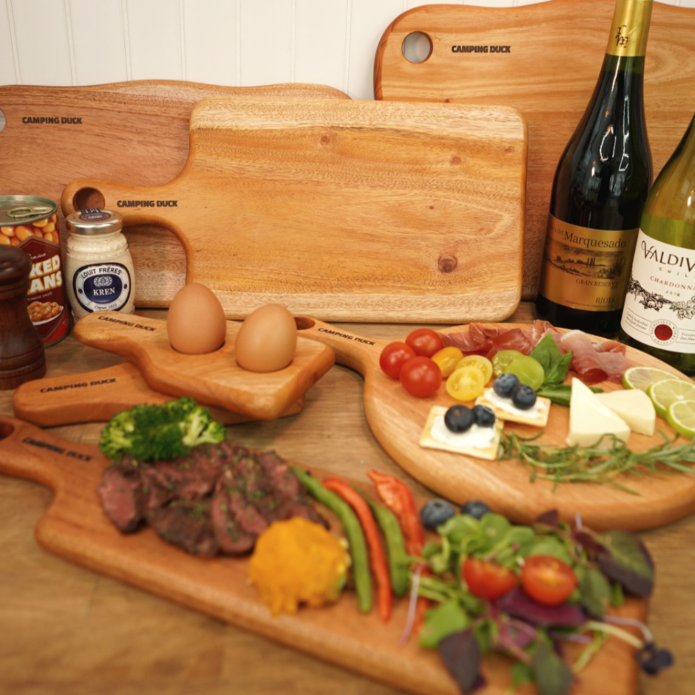 [캠핑덕] 마호가니 우드 도마 플레이팅 보드_에그 미니 | 데얼스 아웃도어 전문 플랫폼