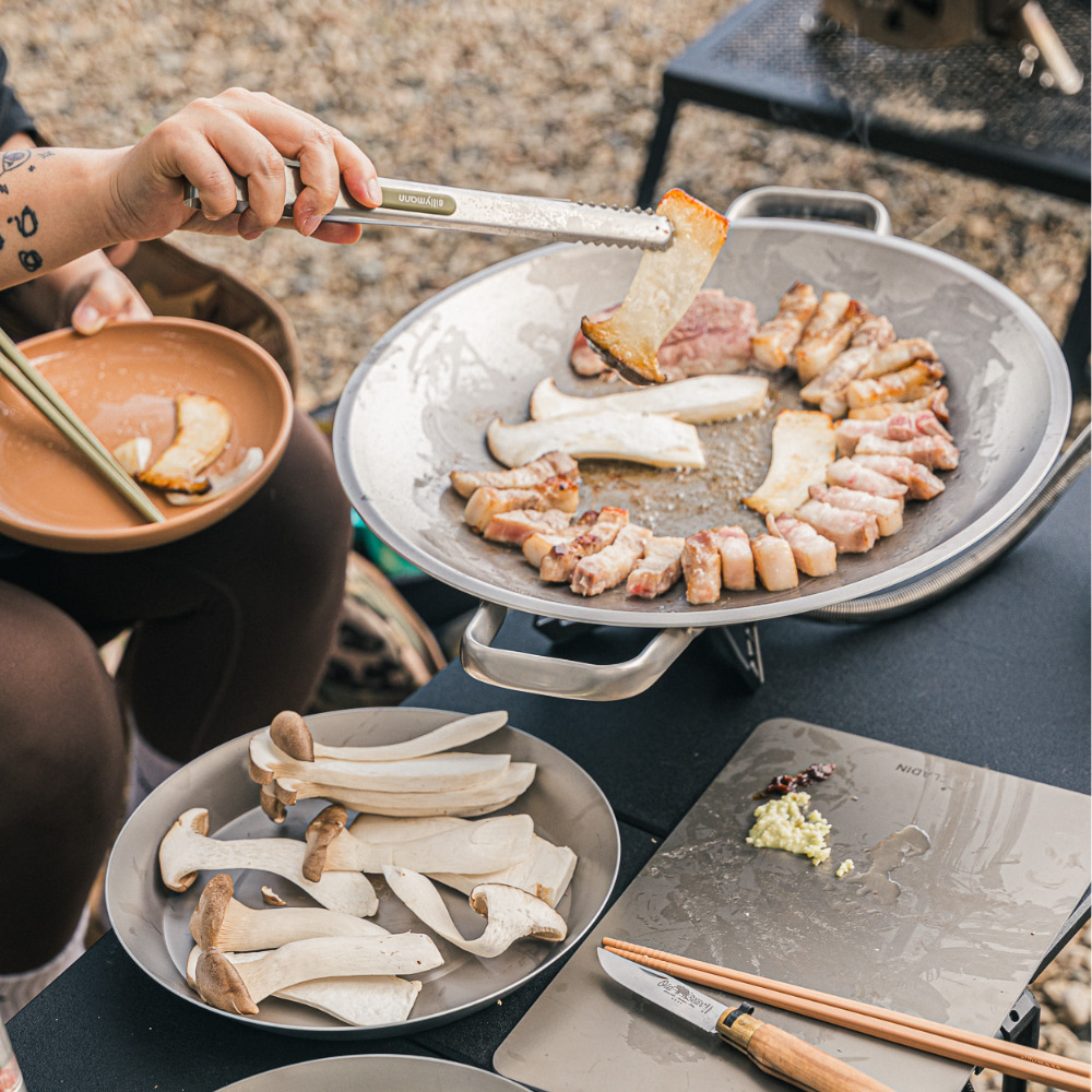 클래딘 리얼 티타늄 그리들 세트 5종 - 캠핑용 그리들 접시 도마 전용 가방 | 데얼스 아웃도어 전문 플랫폼