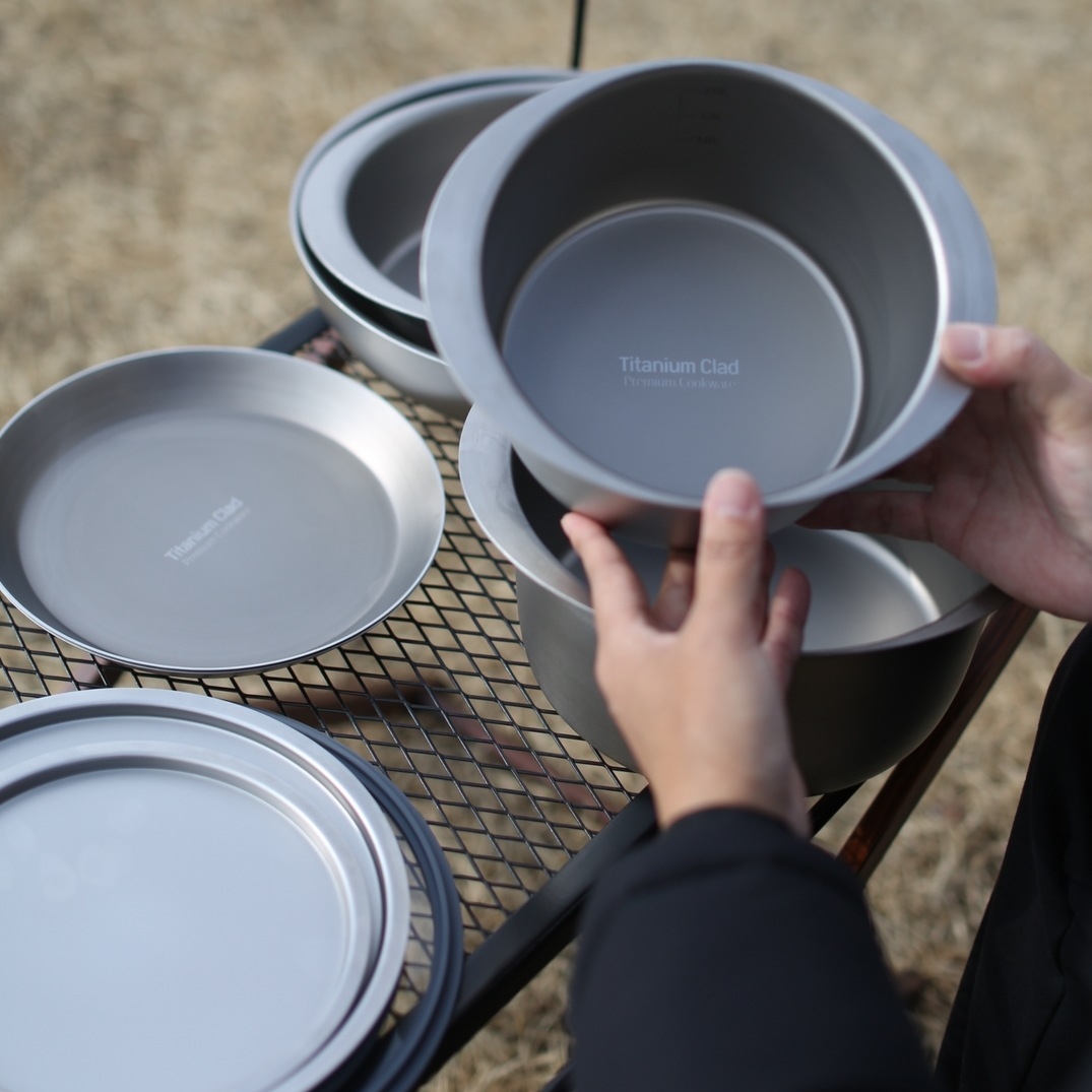 클래딘 티타늄 코펠 세트 고아웃패키지 캠핑 용품 통5중 냄비 식기 반합 | 데얼스 아웃도어 전문 플랫폼