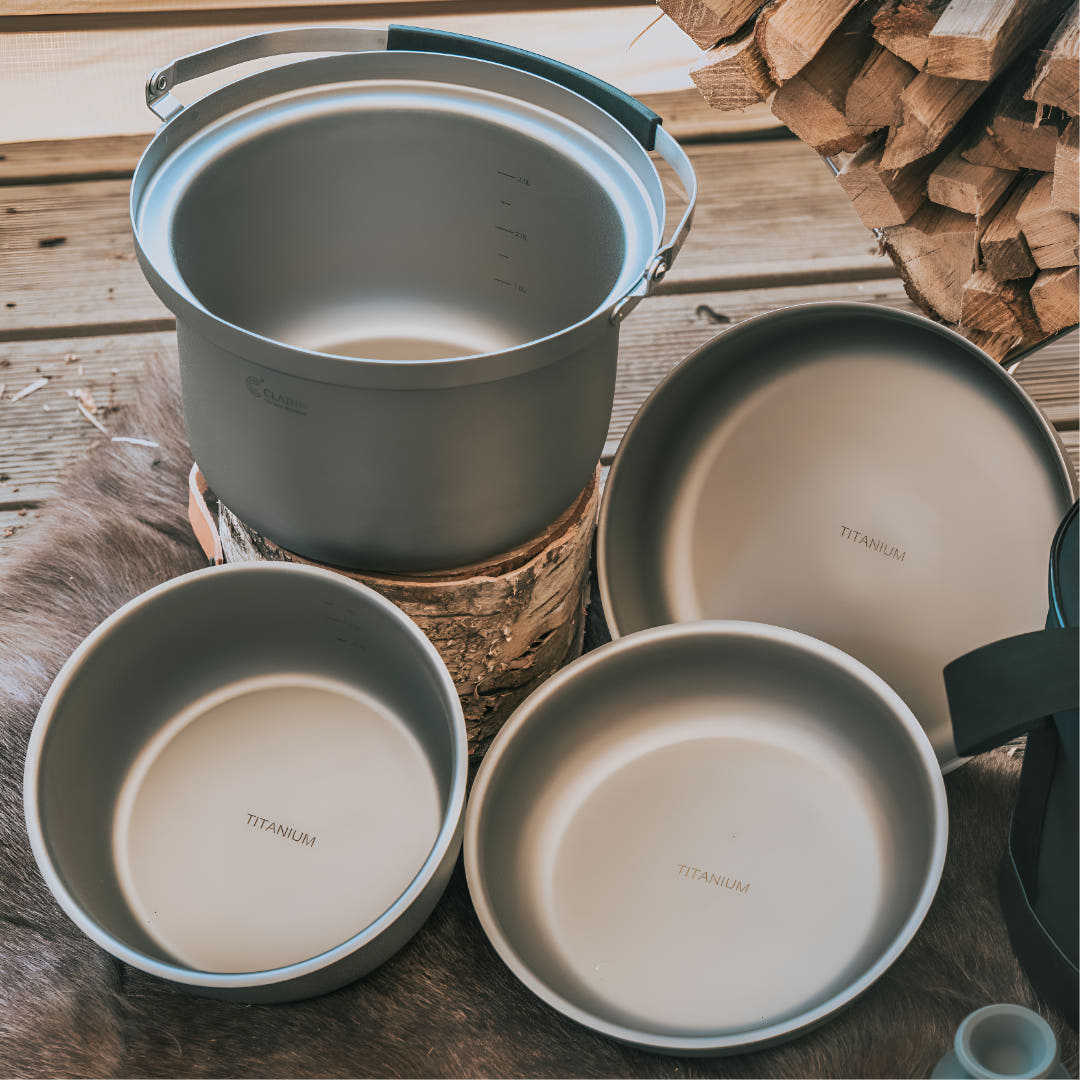 클래딘 리얼 티타늄 캠핑 코펠 V2 통3중 티타늄 코펠 세트 13p | 데얼스 아웃도어 전문 플랫폼